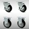 Service Caster 4 Inch SS Black Polyurethane Top Plate Caster Set with 2 Brake 2 Rigid SCC SCC-SS20S414-PPUB-BLK-TLB-2-R414-2 - alternate 1